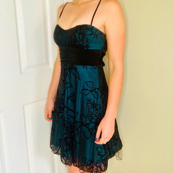 Dresses | Turquoise And Black Homecoming Dress | Poshmark